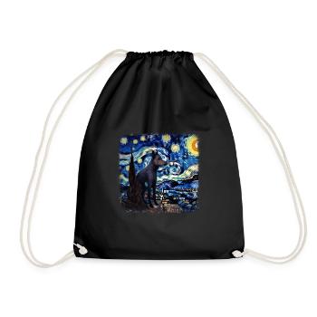 Nuit étoilée australienne Kelpie Van Gogh - Sac de sport léger - noir - Devant