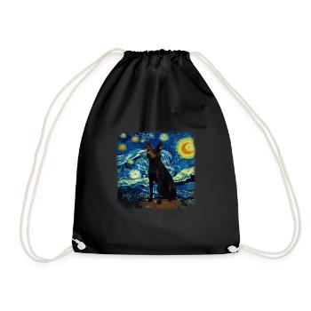 Australian Kelpie Van gogh starry night - Drawstring Bag - black - Front