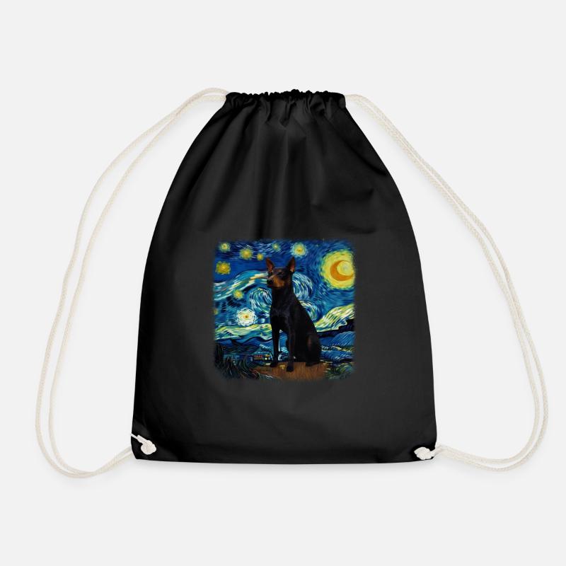 Australian Kelpie Van gogh starry night - Turnbeutel - Schwarz