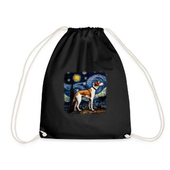 American Foxhound Van gogh starry night - Turnbeutel - Schwarz - Vorne
