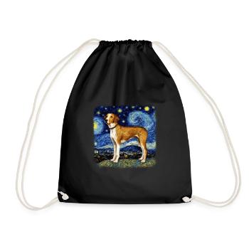 American Foxhound Van gogh starry night - Turnbeutel - Schwarz - Vorne