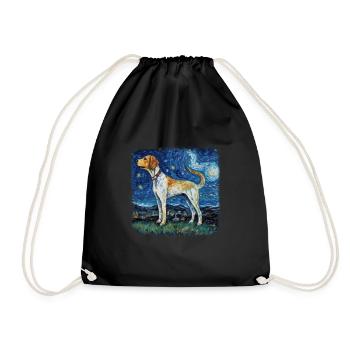 American Foxhound Van gogh starry night - Turnbeutel - Schwarz - Vorne