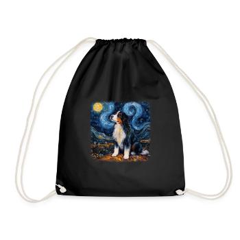 Bernese Mountain Dog Van gogh starry night - Turnbeutel - Schwarz - Vorne