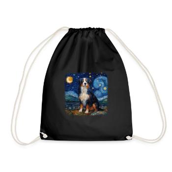 Bernese Mountain Dog Van gogh starry night - Turnbeutel - Schwarz - Vorne