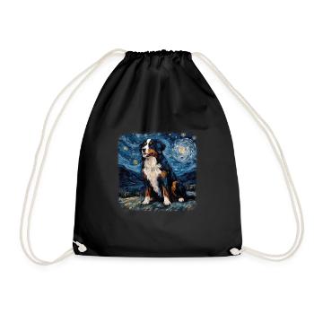 Bernese Mountain Dog Van gogh starry night - Turnbeutel - Schwarz - Vorne