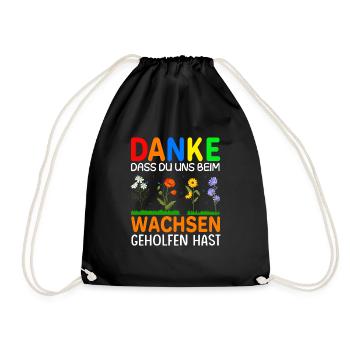 Danke dass du uns beim Wachsen geholfen hast! - Turnbeutel - Schwarz - Vorne
