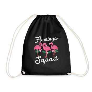 Flamingo Squad - Turnbeutel - Schwarz - Vorne