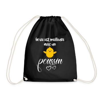 La Vie Est Meilleure Avec Un Poussin - Sac de sport léger - noir - Devant
