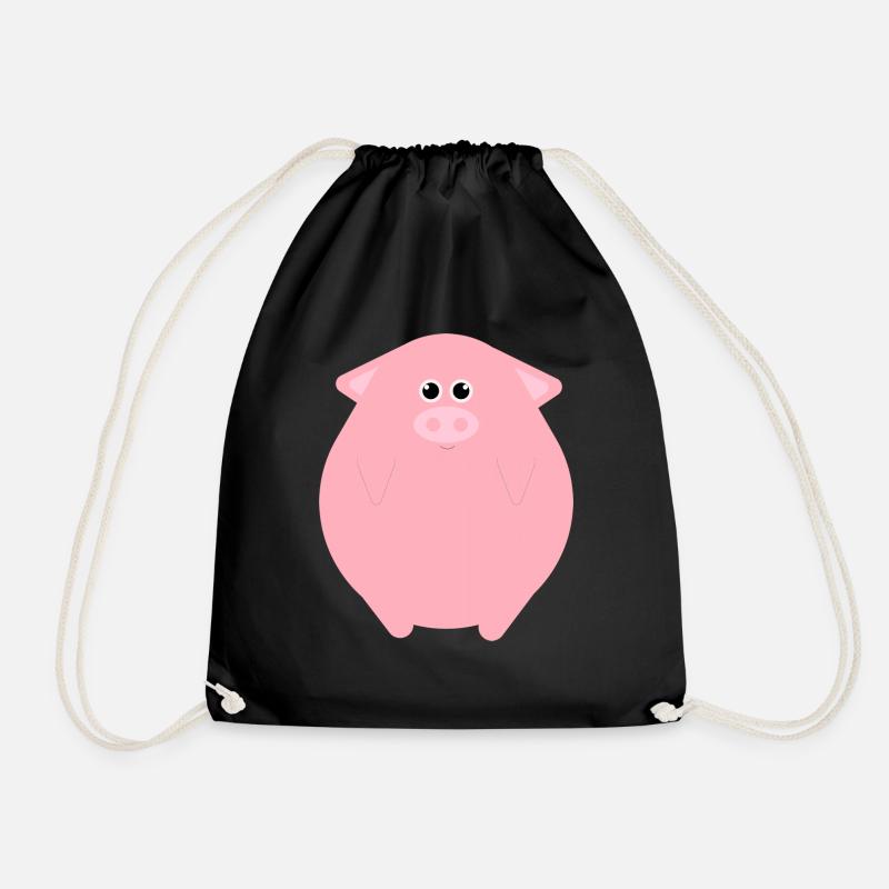 CUTE PIG SMILING - Turnbeutel - Schwarz