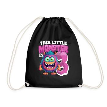 Ce petit monstre a 3 - trois ans - 3. - Sac de sport léger - noir - Devant