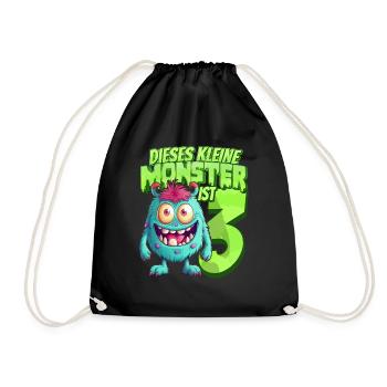 Dieses kleine Monster ist 3 - drei Jahre - 3. - Turnbeutel - Schwarz - Vorne