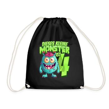 Dieses kleine Monster ist 4 - vier Jahre - 4. - Turnbeutel - Schwarz - Vorne