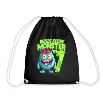 Dieses kleine Monster ist 7 - sieben Jahre - 7. - Turnbeutel - Schwarz - Vorne