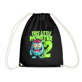 Dieses kleine Monster ist 2 - zwei Jahre - 2. - Turnbeutel - Schwarz - Vorne