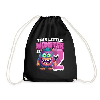 Dieses kleine Monster ist 2 - zwei Jahre - 2. - Turnbeutel - Schwarz - Vorne