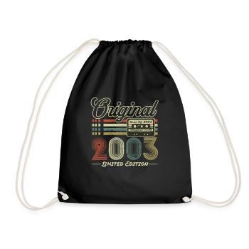 Original 2003 Vintage Jahrgang Retro Geburtstag - Turnbeutel - Schwarz - Vorne