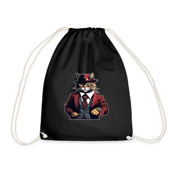 Cat Shirt Cat Gift Idea Putty - Drawstring Bag - black - Front