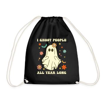 Halloween I Ghost People All Year Long - Drawstring Bag - black - Front