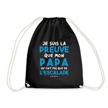 Preuve que papa ne fait pas que de l'escalade - Sac de sport léger - noir - Devant