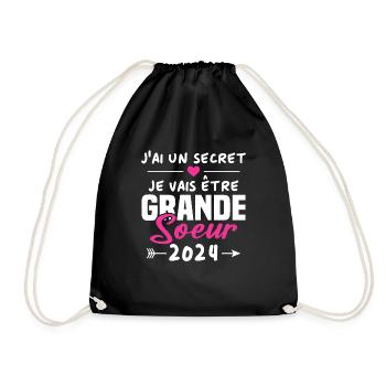 Je Vais être Grande Soeur 2024 - Sac de sport léger - noir - Devant