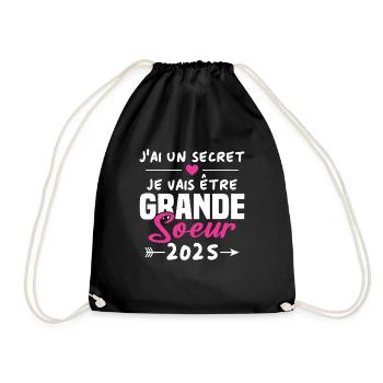 Je Vais être Grande Soeur 2025 - Sac de sport léger - noir - Devant