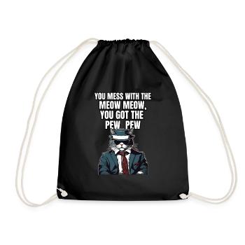 Cat Shirt Cat Gift Idea Putty - Drawstring Bag - black - Front