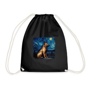 German Shepherd Dog Van gogh starry night - Turnbeutel - Schwarz - Vorne