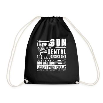 Dental Assistant My Son Is A Dental Assistant - Drawstring Bag - black - Front
