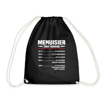 Charpentier Menuisier Humour Cadeau - Sac de sport léger - noir - Devant