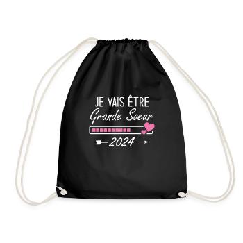 Je Vais être Grande Soeur 2024 - Sac de sport léger - noir - Devant