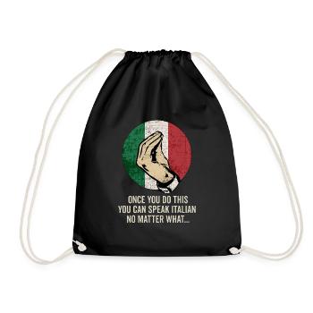 Geste de la main italien Italie Drapeau italien - Sac de sport léger - noir - Devant