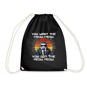 Cat Shirt Cat Gift Idea Putty - Drawstring Bag - black - Front