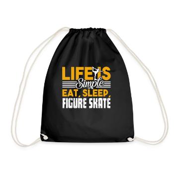 Figure Skating Eat Sleep Figure Skating - Drawstring Bag - black - Front