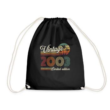 Vintage Rétro Cadeau Anniversaire pour Né en 2003 - Sac de sport léger - noir - Devant