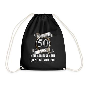 Ok j'ai 50 ans mais ça ne se voit pas Anniversaire - Sac de sport léger - noir - Devant