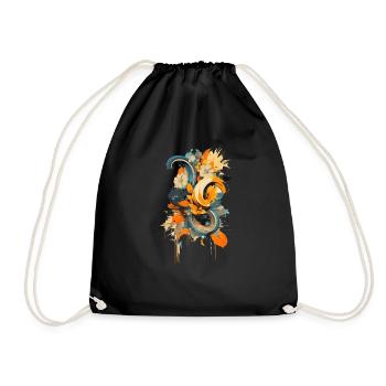 Fleur de banane abstraite - Sac de sport léger - noir - Devant