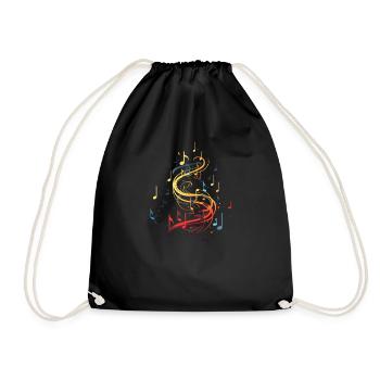 Musique Notes colorées - Sac de sport léger - noir - Devant