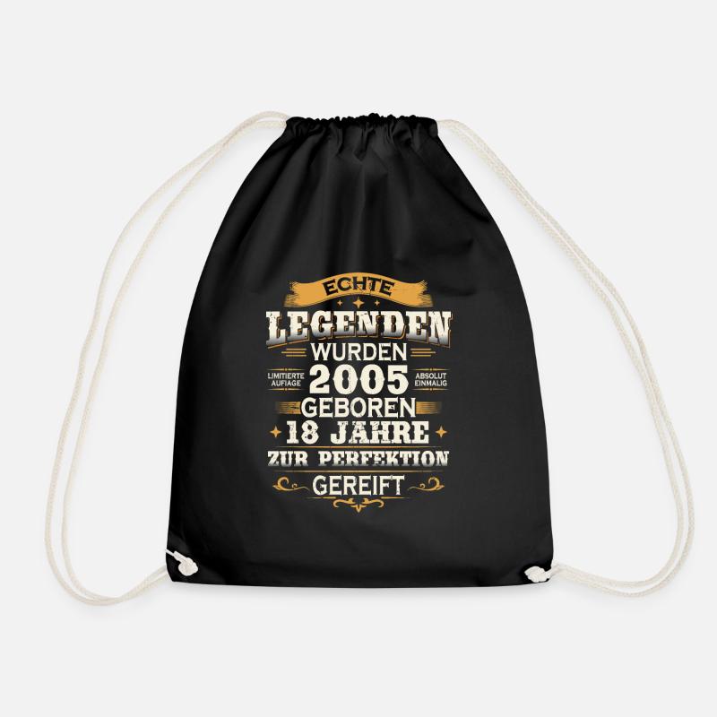 Legenden Geboren 2005, 18 Jahre Geburtstag - Turnbeutel - Schwarz