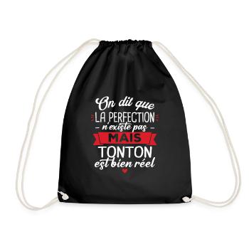 Tonton parfait, Cadeau humour tonton - Sac de sport léger - noir - Devant