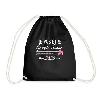 Je Vais être Grande Soeur 2026 - Sac de sport léger - noir - Devant
