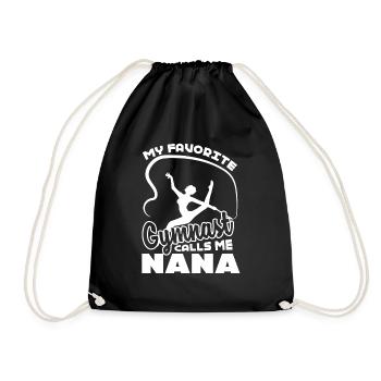 Gymnast My Favorite Gymnast Call Me Nana - Drawstring Bag - black - Front