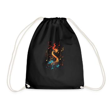 Notes de musique colorée - Sac de sport léger - noir - Devant