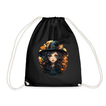 Halloween Witch I Cartoon Style I Witch - Drawstring Bag - black - Front