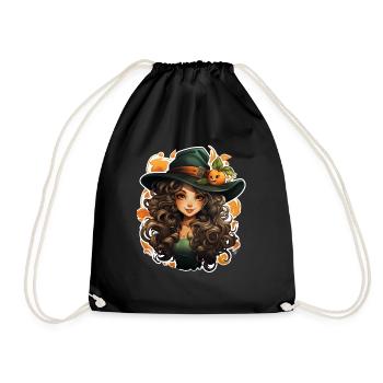 Halloween Witch I Cartoon Style I Witch - Drawstring Bag - black - Front
