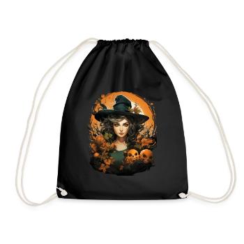 Halloween Witch I Cartoon Style I Witch - Drawstring Bag - black - Front