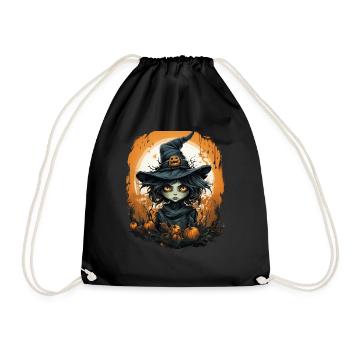 Halloween Witch I Cartoon Style I Witch - Drawstring Bag - black - Front