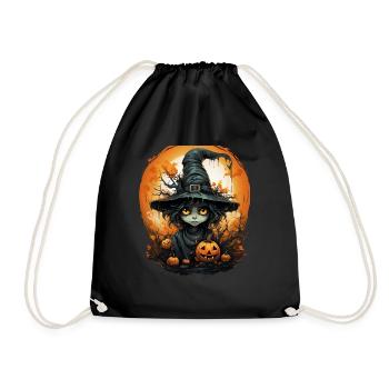 Halloween Witch I Cartoon Style I Witch - Drawstring Bag - black - Front