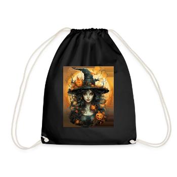 Halloween Witch I Cartoon Style I Witch - Drawstring Bag - black - Front