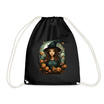 Halloween Witch I Cartoon Style I Witch - Drawstring Bag - black - Front