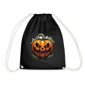 Scary Pumpkin Face I Spooky Halloween - Turnbeutel - Schwarz - Vorne